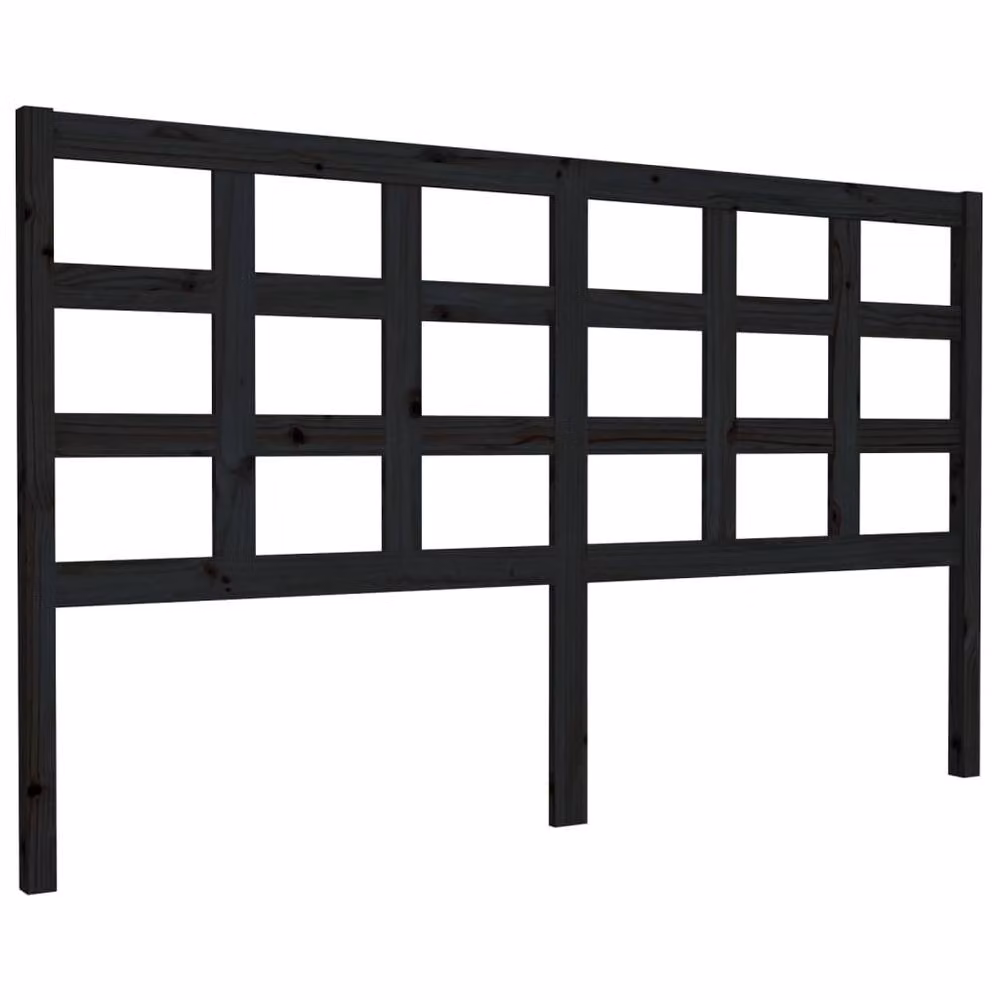 Berkfield Home Beautiful Bed Headboard in Black Solid Pine Wood, W: 165.5 cm, D: 4 cm, H: 100 cm – 3