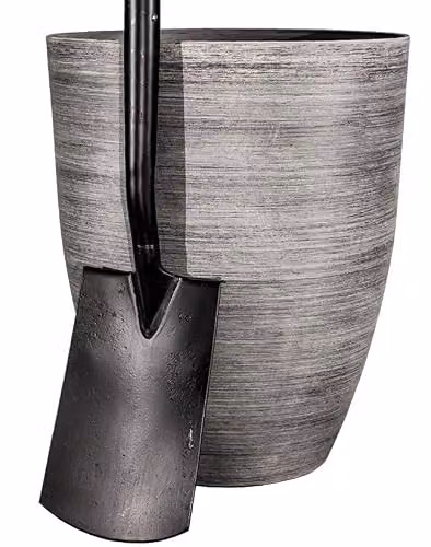 Primrose Cortina Stone Tall Round Planter in Grey, Diameter: 43 cm – 2