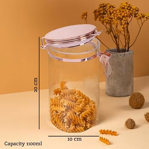 Orsina Leakproof Glass Canister with Clamp Lid in Transparent – 2