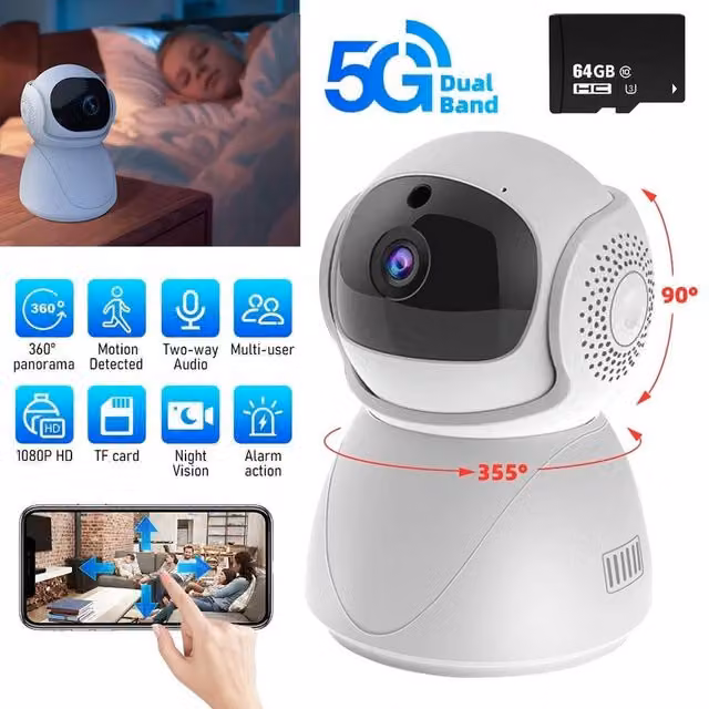 SPETLEK 5G WiFi Indoor HD CCTV Camera in White