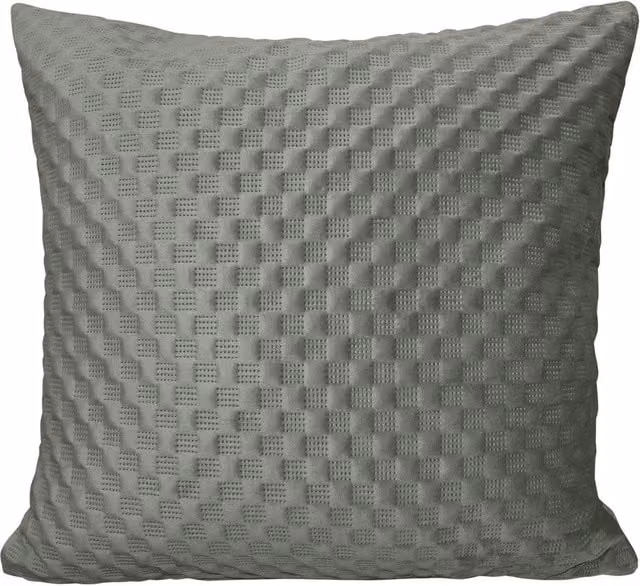 Intimates Heaton Grey Velvet Square Filled Cushion with Graphic Embossed Pattern, W/D/H: 43 x 43 x 43 cm