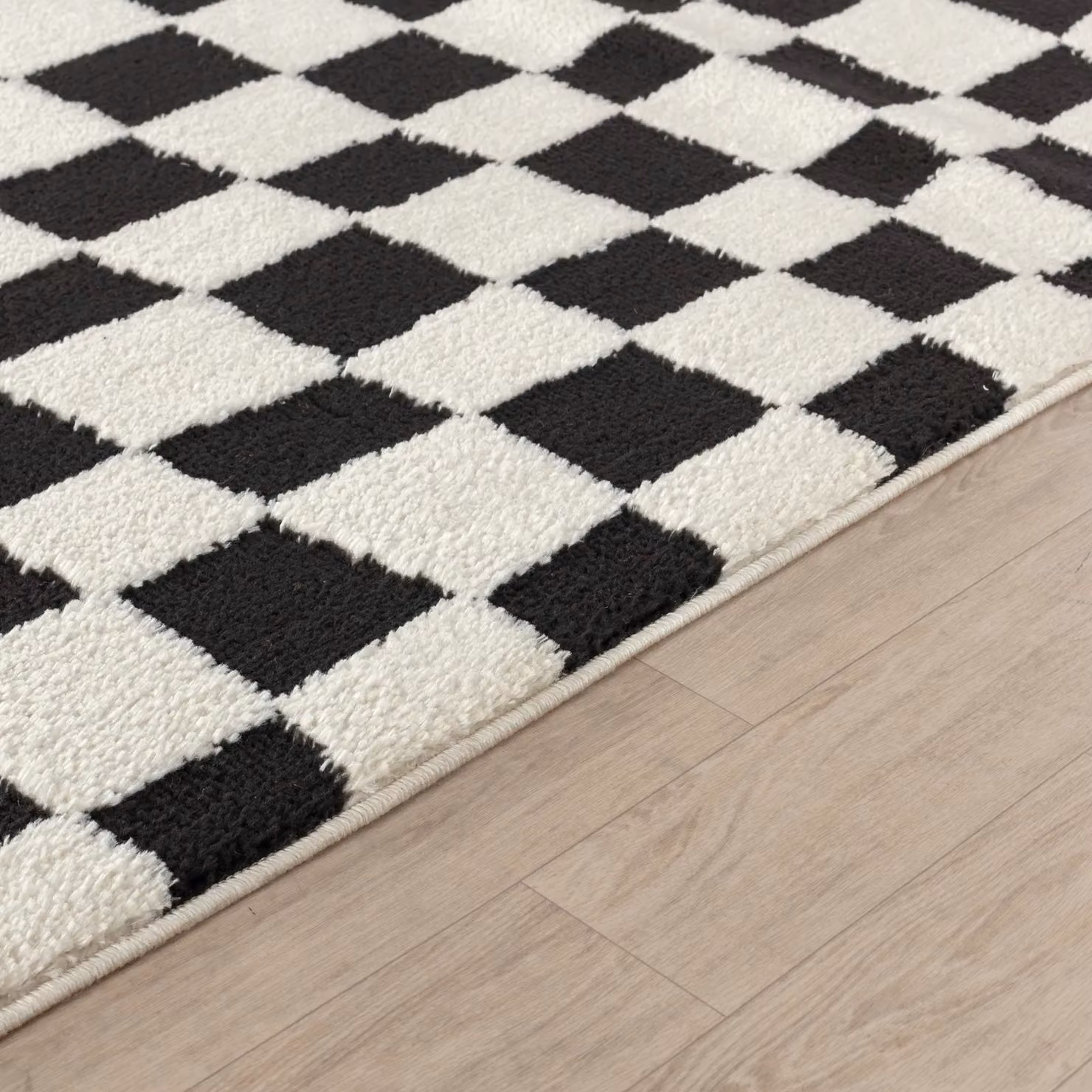 Livabliss Freud Modern Checkerboard High Pile Living and Dining Room Rug in Black and Brown, W: 120 cm, L: 170 cm – 3