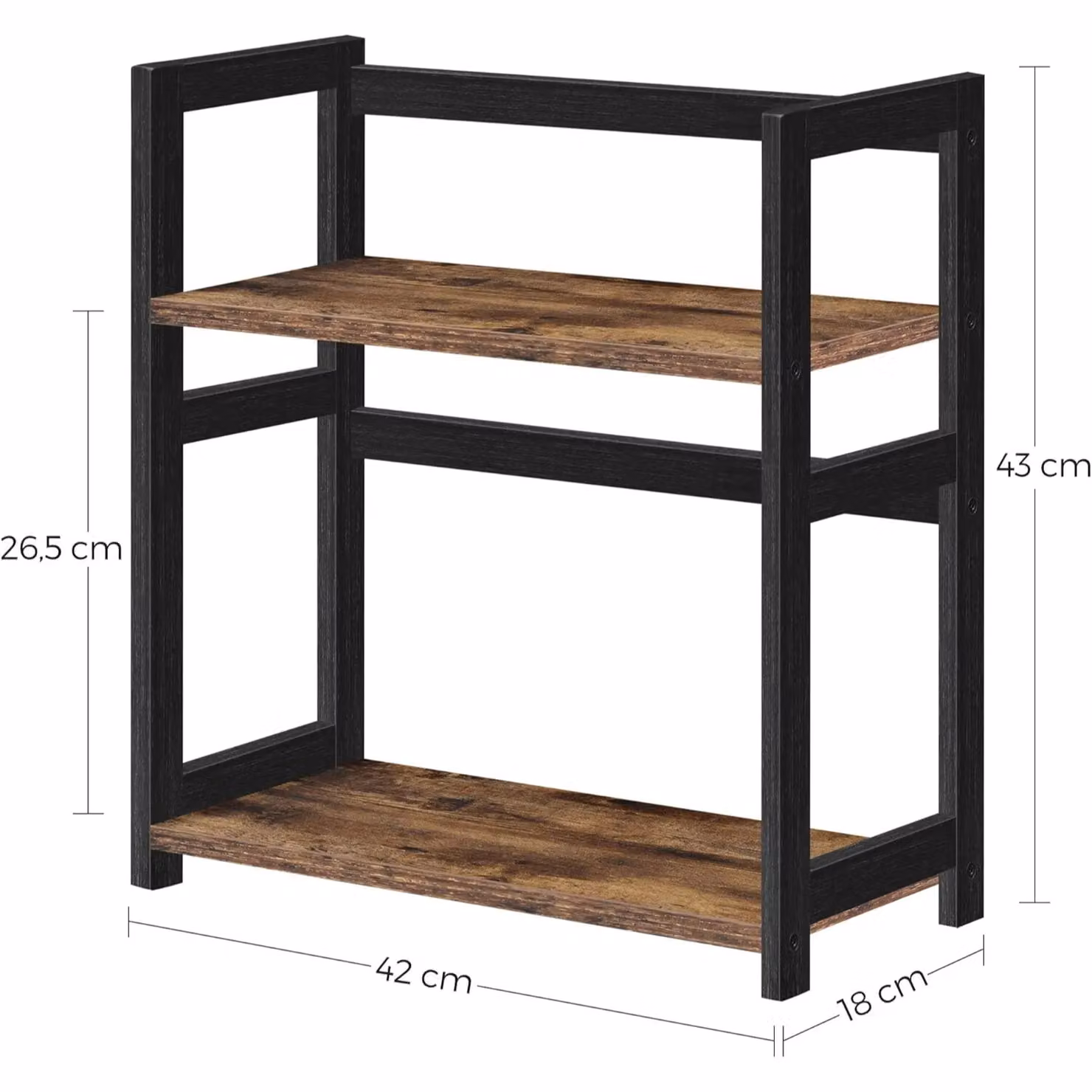 SONGMICS Multi Room Dual Level Storage Organizer with Bamboo Frame in Brown and Black – 2