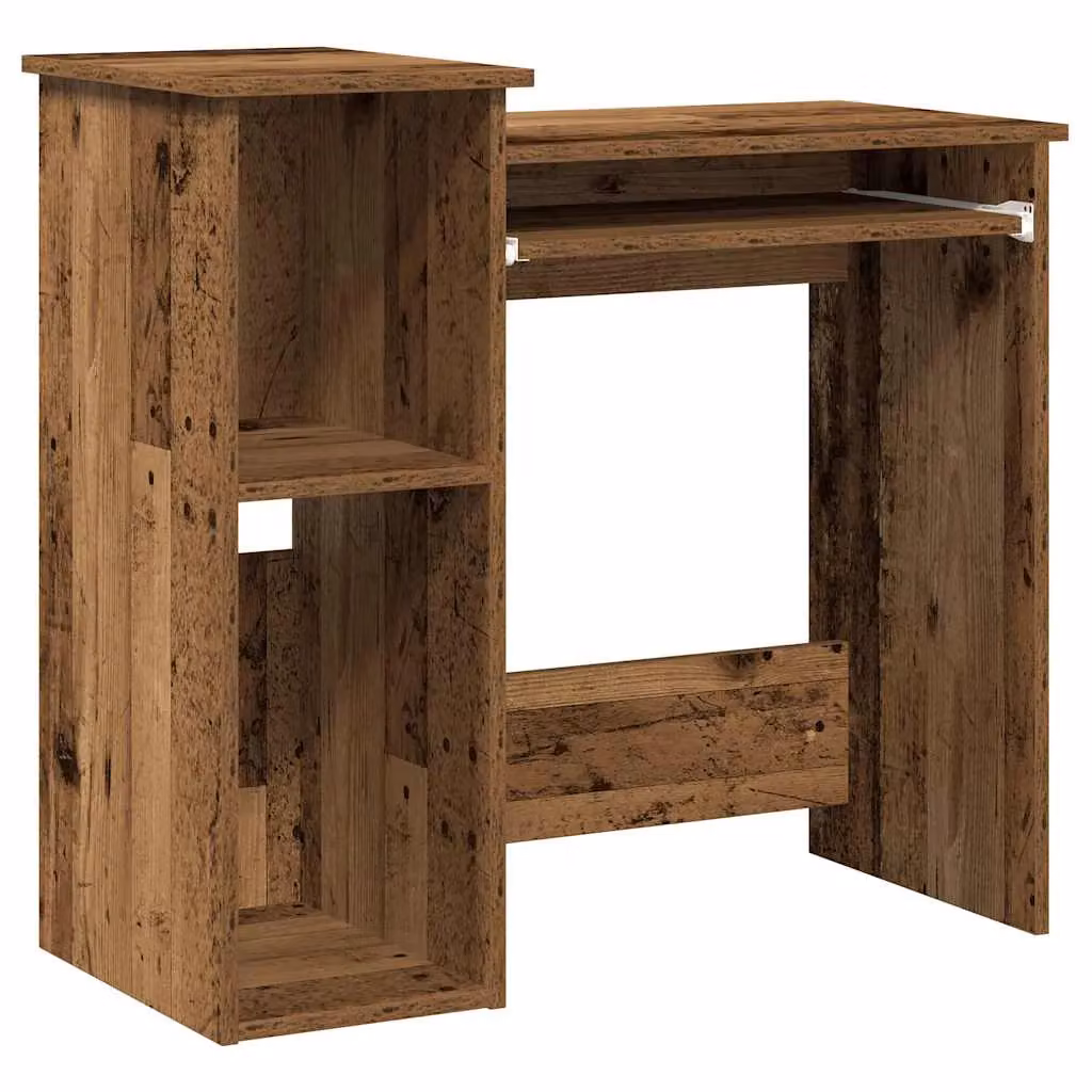 Berkfield Home Computer Desk with Shelves in Brown Old Wood, W/D/H: 84 x 40 x 78 cm – 2