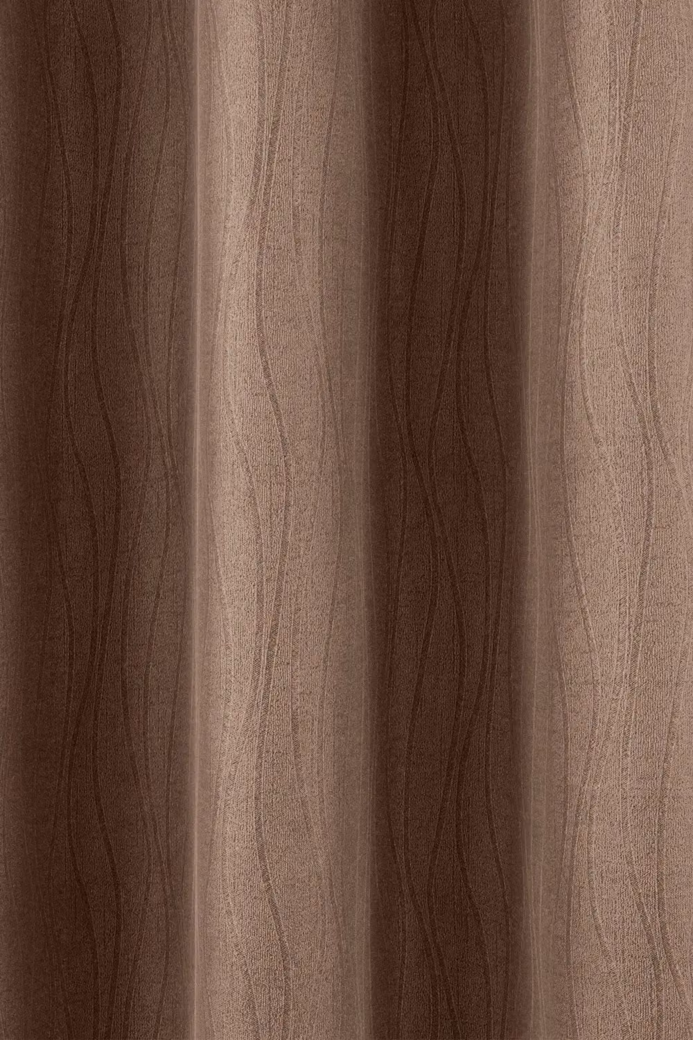 Enhanced Living Thermal Energy Saving Eyelet Curtain with Wave Pattern in Brown, W: 229 cm, H: 229 cm – 2