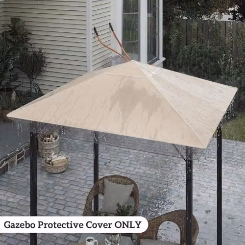 Outsunny Waterproof Transparent Gazebo Protective Cover, W: 200 cm x D: 200 cm – 4