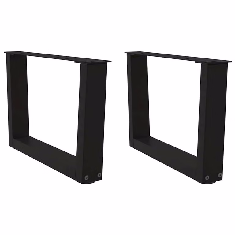 Berkfield Home V-Shape Dining Table Legs, 2 Pieces, Black Steel, Height: 60 cm, Width: 30-31.3 cm