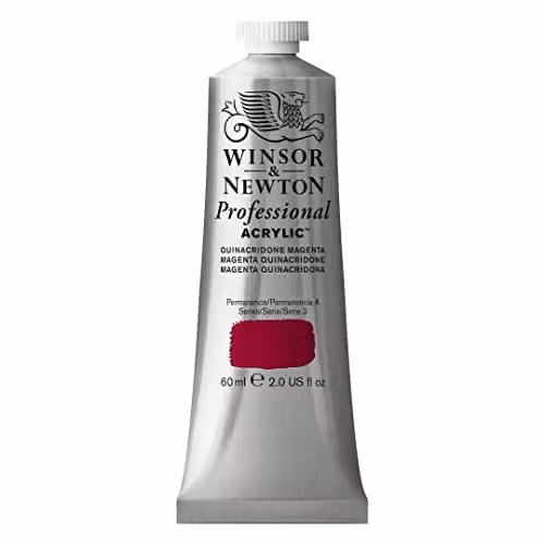 Winsor & Newton Professional Artist Acrylic Paint, Quinac Magenta, 60 ml