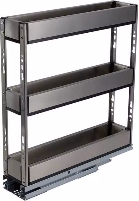 SPETLEK Silver Aluminium Pull Out Kitchen Larder Cupboard Basket Drawer – 1