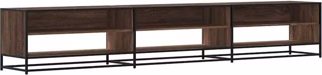 Berkfield Home Industrial TV Cabinet in Brown Oak, W: 270 cm, D: 40 cm, H: 46 cm – 1