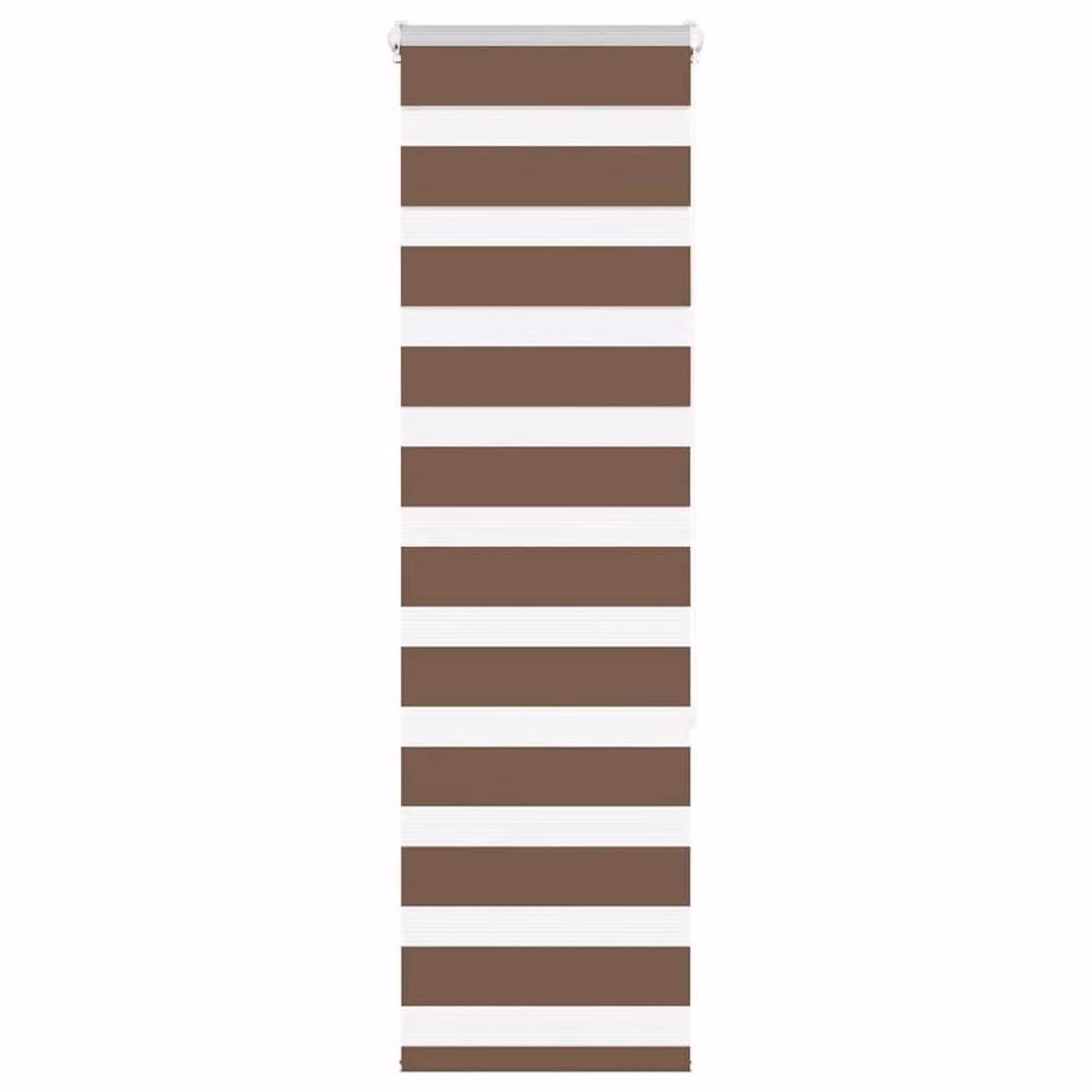 Berkfield Home Elegant Zebra Blind in Brown, W: 40 cm, H: 150 cm, Polyester Fabric – 2