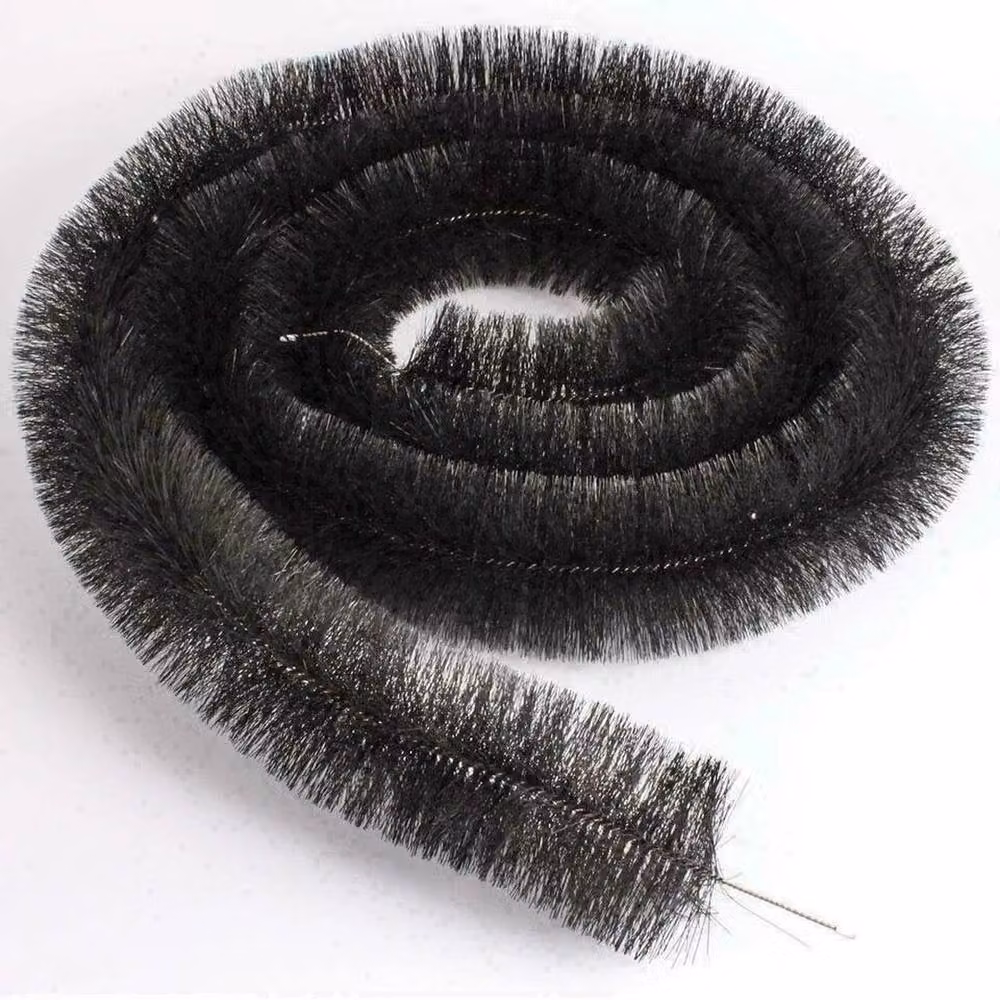 FLAVORA 6-Piece Gutter Brush Leaf Guard Filter Protection in Black, Length: 100 cm – 2