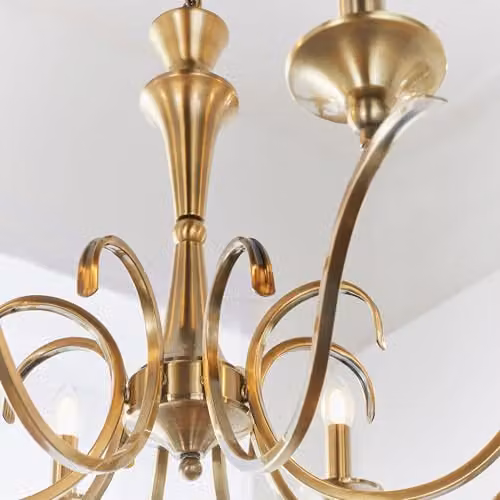Endon Kora 8-Light Suspended Pendant Chandelier in Antique Brass Finish with E14 LED Compatibility – 2
