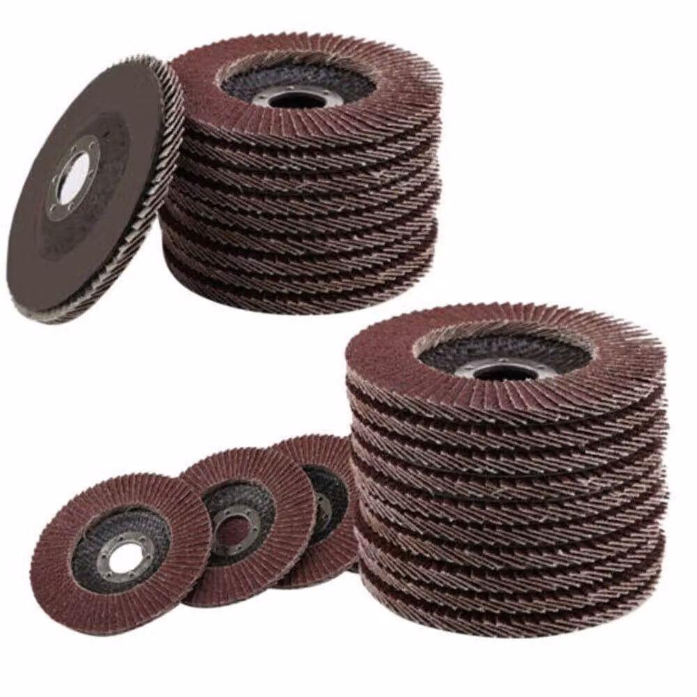 NESTLUNE 100-Piece 60 Grit Flap Grinding Sanding Discs, 115mm, Brown – 3