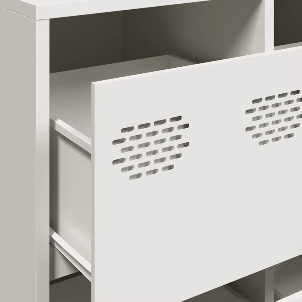 Berkfield Home White Matt Metal Sideboard W/D/H: 135 x 39 x 73.5 cm – 3