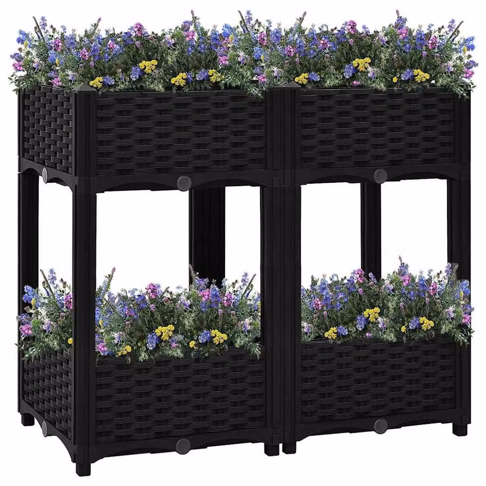Berkfield Home Black Polypropylene Raised Bed W/D/H: 80 x 40 x 71 cm – 2