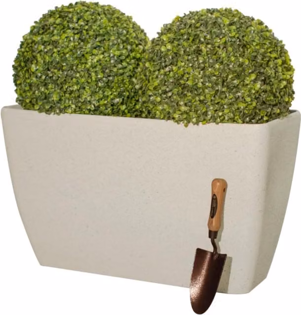 Primrose White Stone Effect Resin Trough Planter