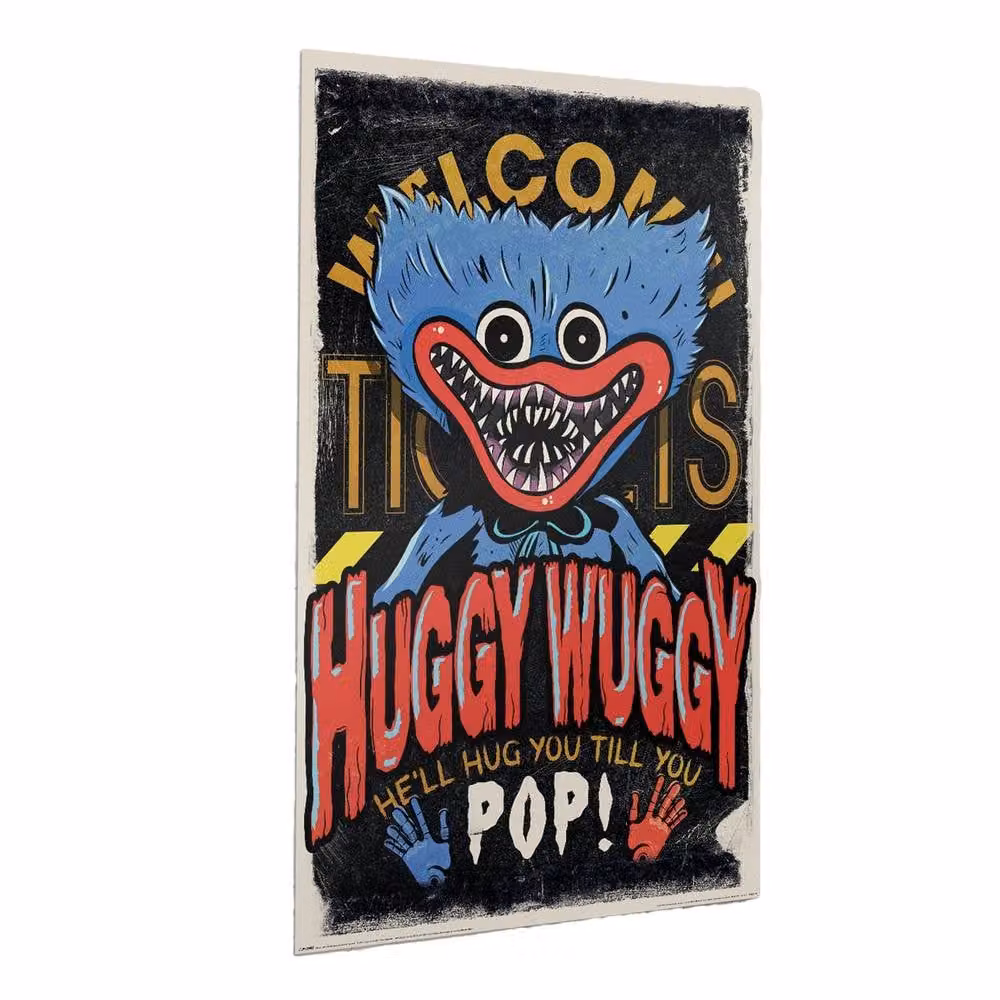 Poppy Playtime Huggy Wuggy Multicolour and Blue Paper Poster – 2