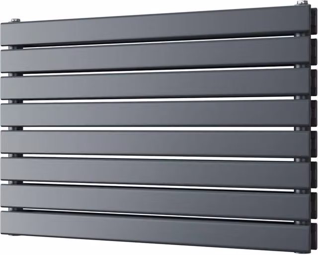 UK Radiators Typhoon Axis Anthracite Double Panel Horizontal Designer Steel Radiator W: 80 cm, H: 54.4 cm – 1