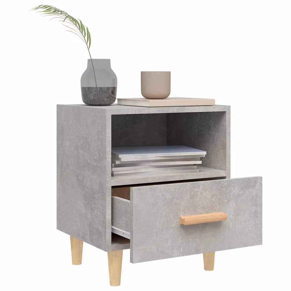 Berkfield Home Bedside Cabinet in Concrete Grey, W/D/H: 40 x 35 x 47 cm – 3