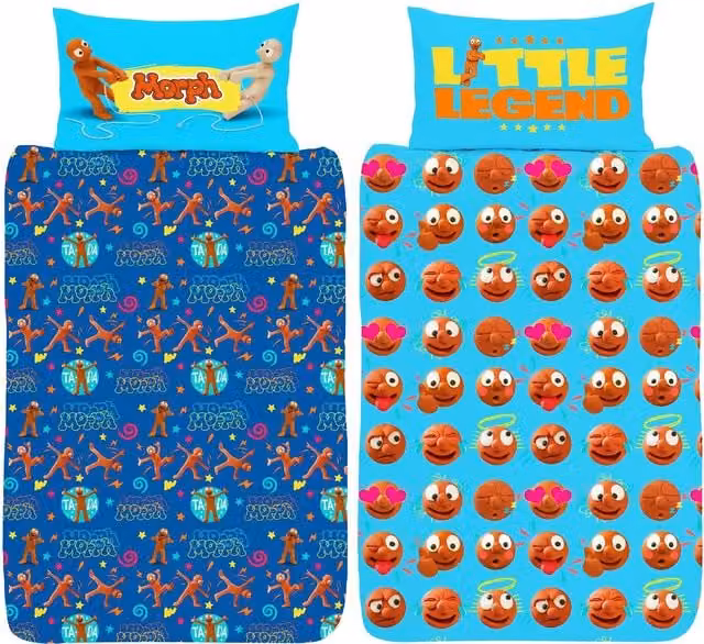 Morph Childrens Graphic Duvet Cover Set, Pack of 2, Multicolour and Brown, 90 x 190 cm