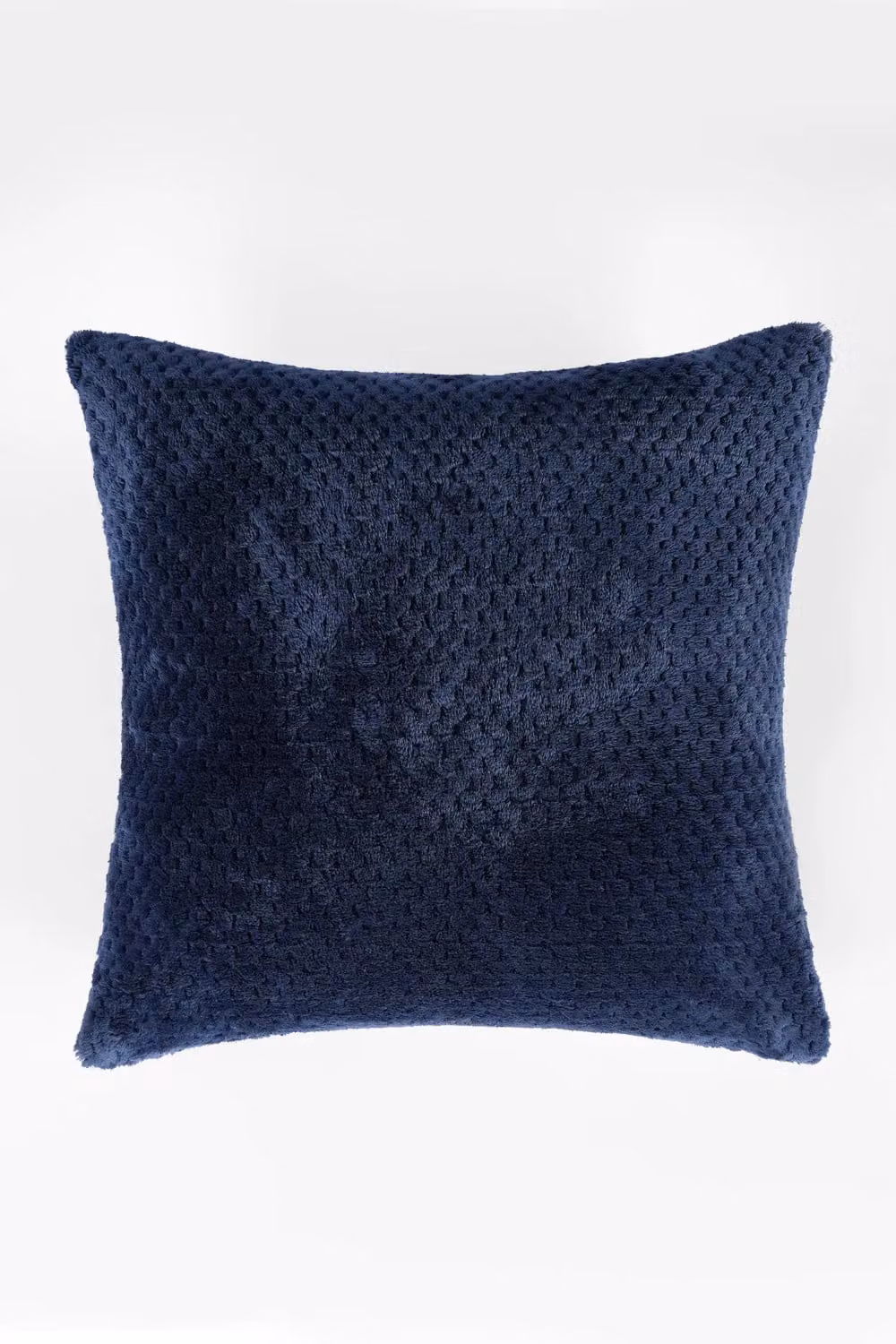 OHS Set of 4 Navy Blue Waffle Fleece Square Cushion Covers, 45 x 45 cm – 5