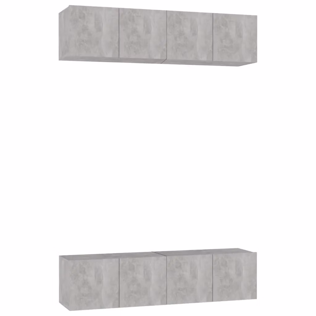 Berkfield Home Set of 4 Modern TV Cabinets in Concrete Grey, Engineered Wood, W/D/H: 60 x 30 x 30 cm – 2