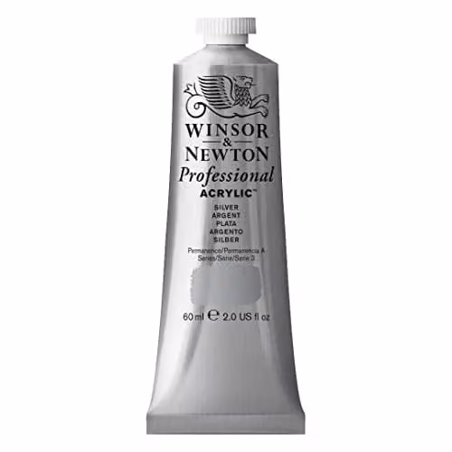 Winsor & Newton Professional Acrylic Colour, Silver, 60 ml – 1