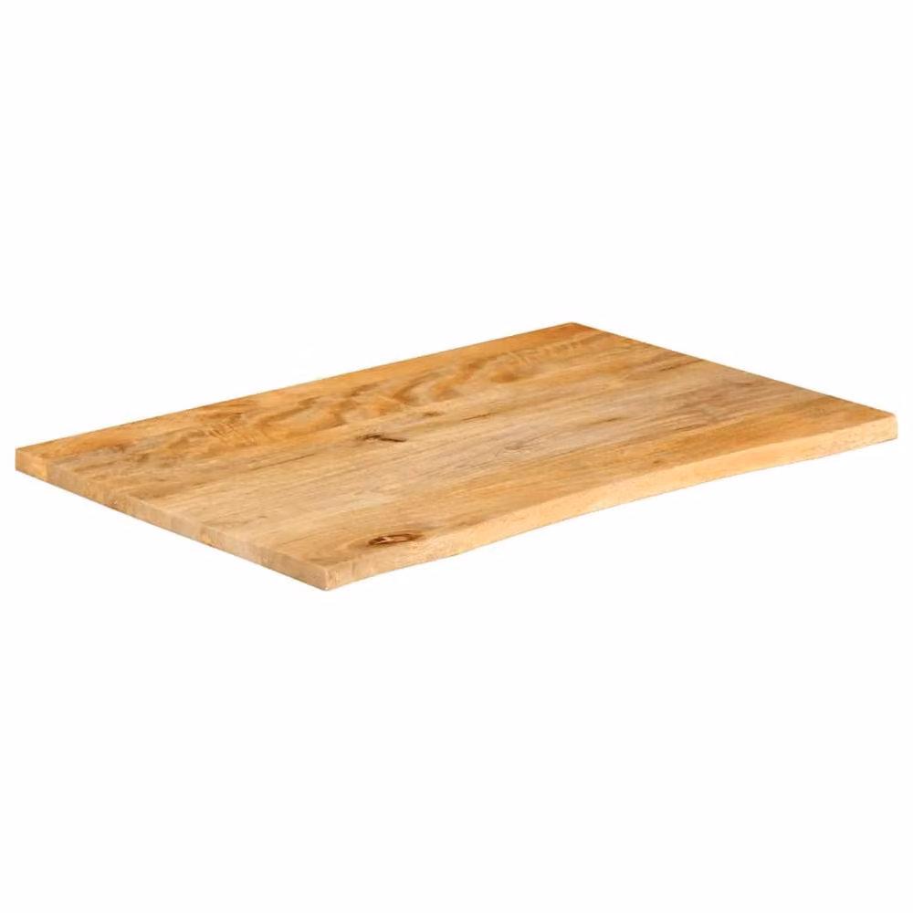 Berkfield Home Table Top Live Edge Solid Wood Mango Wood in Brown W/D/H: 80 x 60 x 3.8 cm – 2