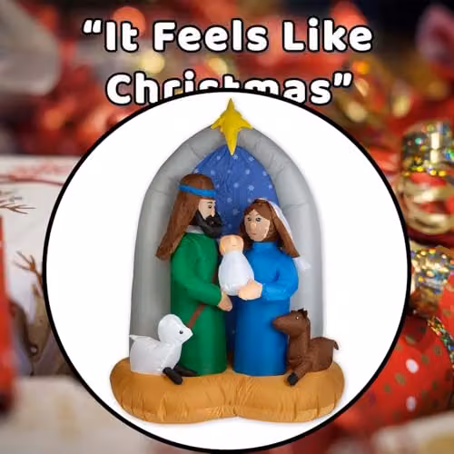VFM e-Store Multicolour Christmas Nativity Scene Inflatable Decoration, W/H: 140 x 183 cm – 6