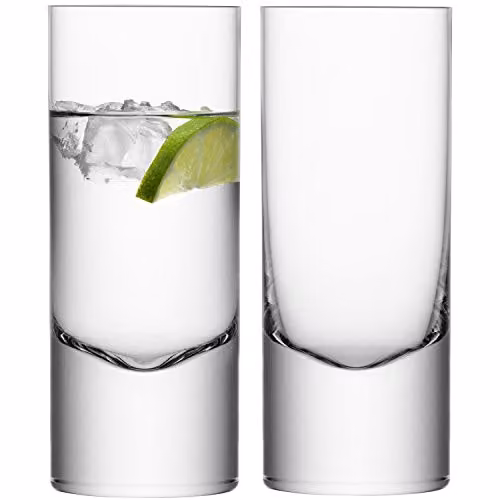 LSA International Boris Highball Tumbler Set of 2, Transparent Glass, 360 ml – 1