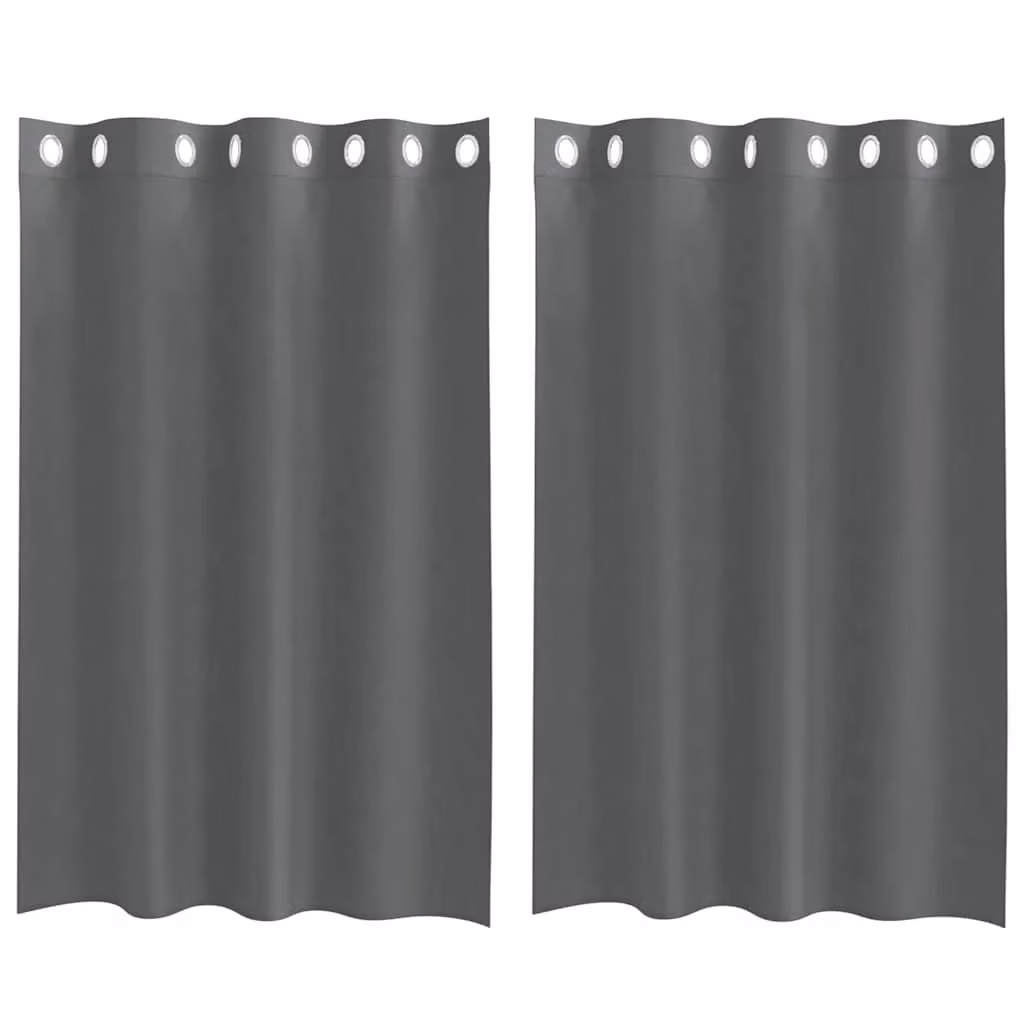 Berkfield Home Grey Voile Fabric Panel Curtains with Eyelets, 2 Pack, W: 140 cm, H: 175 cm – 2