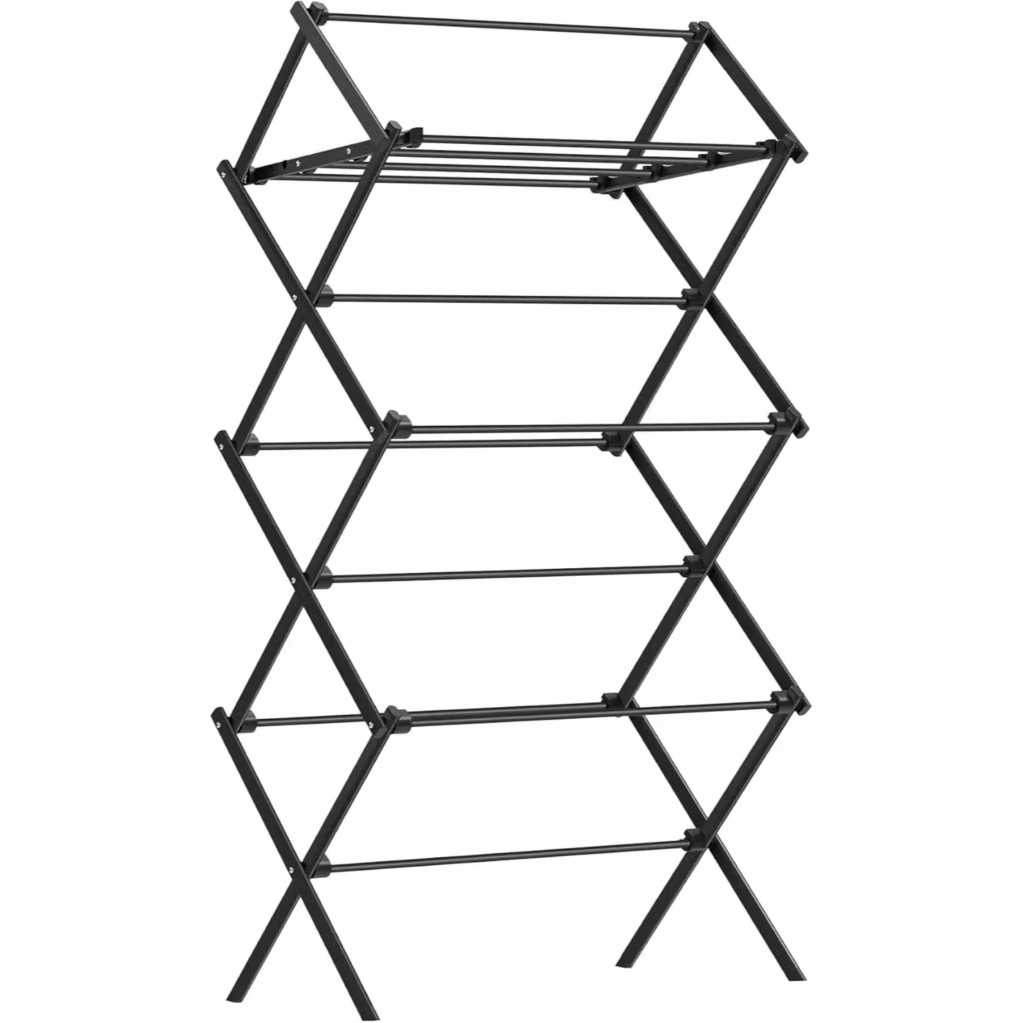 SONGMICS Foldable Compact Clothes Drying Rack with Steel Frame in Black – 2