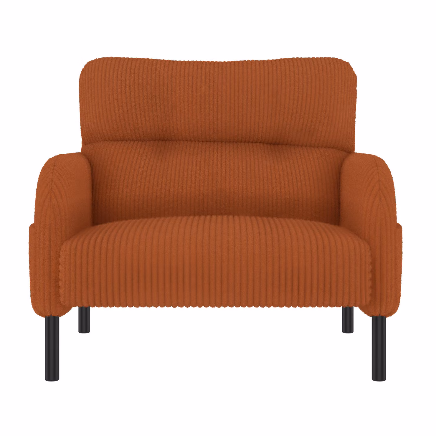 Aosom UK Orange Corduroy Single-Seater Armchair with High-Density Foam Cushion and Storage Pockets, W/D/H: 75 x 67 x 79 cm – 2