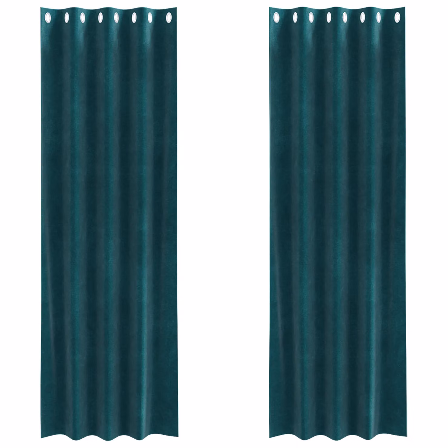 Berkfield Home Dark Green Velvet Blackout Curtains with Eyelets, 2 Pack, W: 140 cm, H: 245 cm – 2