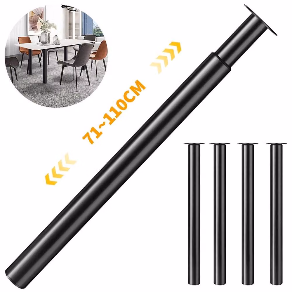 Kelvenix 2-Piece Breakfast Bar Table Leg Support in Black, W: 1000 cm, D: 52 cm – 3