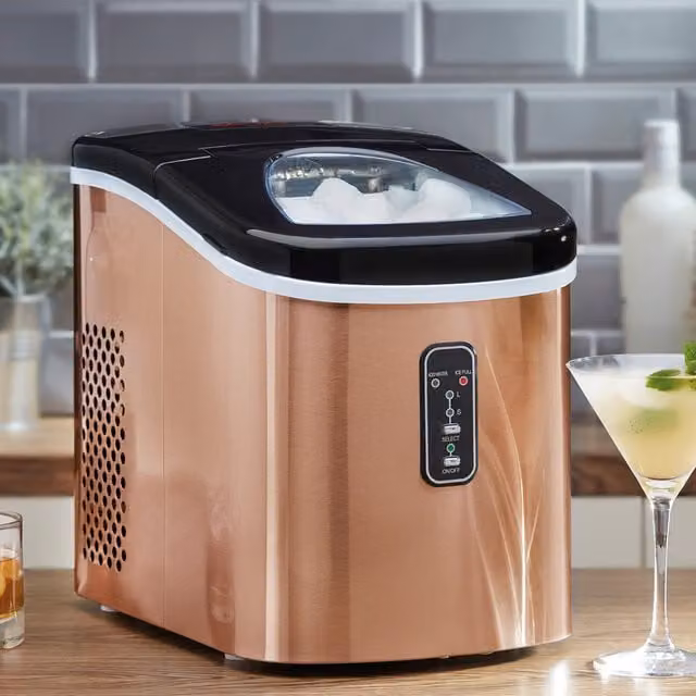 Cooks Professional Counter Top Ice Maker Machine in Copper