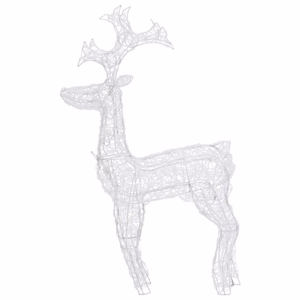 Berkfield Home Reindeer Christmas Decoration with 90 LEDs in White, Gold and Multicolour Acrylic, W/D/H: 60 x 16 x 100 cm – 2