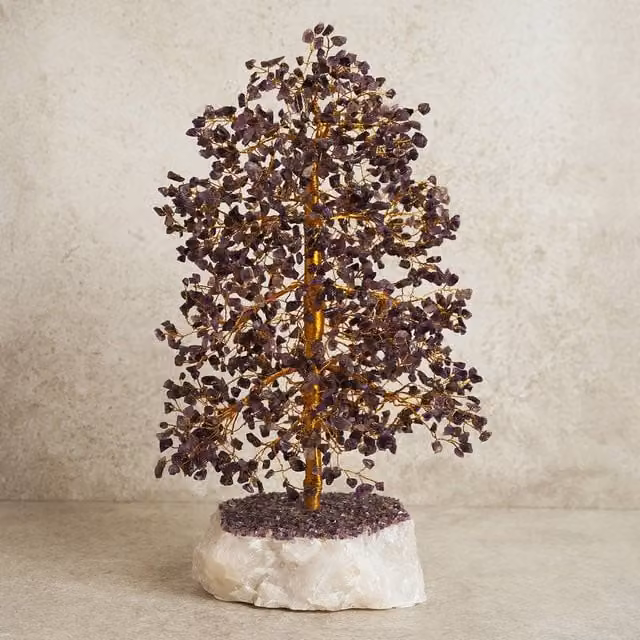 Serenity Amethyst Tree of Life Large Purple Crystal Stone Tabletop Decoration