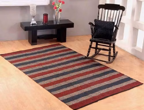 Homescapes Multicolour Red and Blue Striped Geometric Jute Rug, W: 60 cm, D: 100 cm – 5