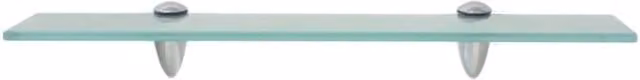 Berkfield Home Clear Glass Floating Wall Mounted Shelf W: 50 cm, D: 20 cm