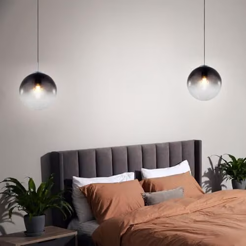 Netlighting Varus Sphere Design Pendant Light with Grey Glass Shade and Chrome Finish, W/D/H: 30 x 30 x 30 cm – 5
