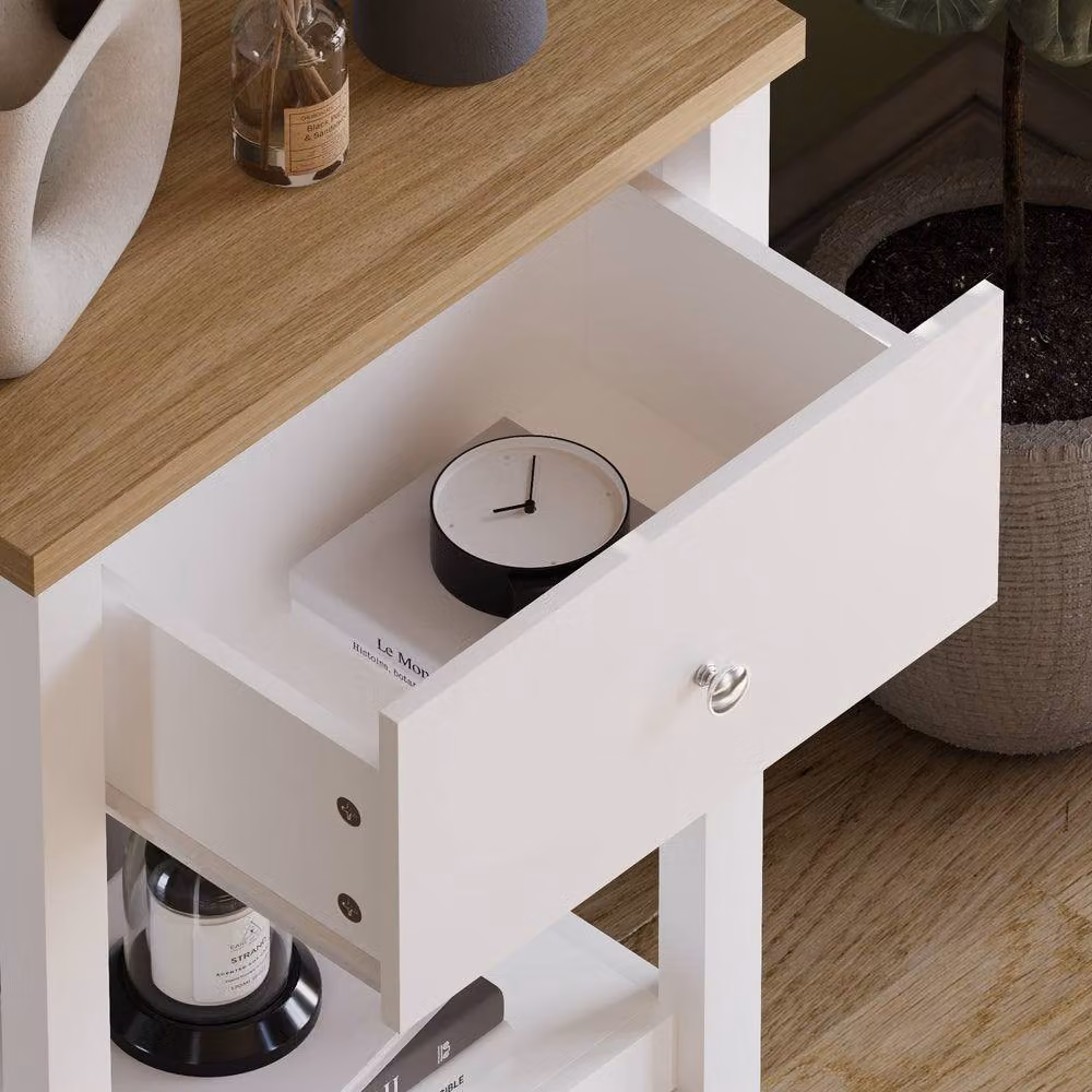 Vida Designs Arlington 1 Drawer Console Table in White – 3