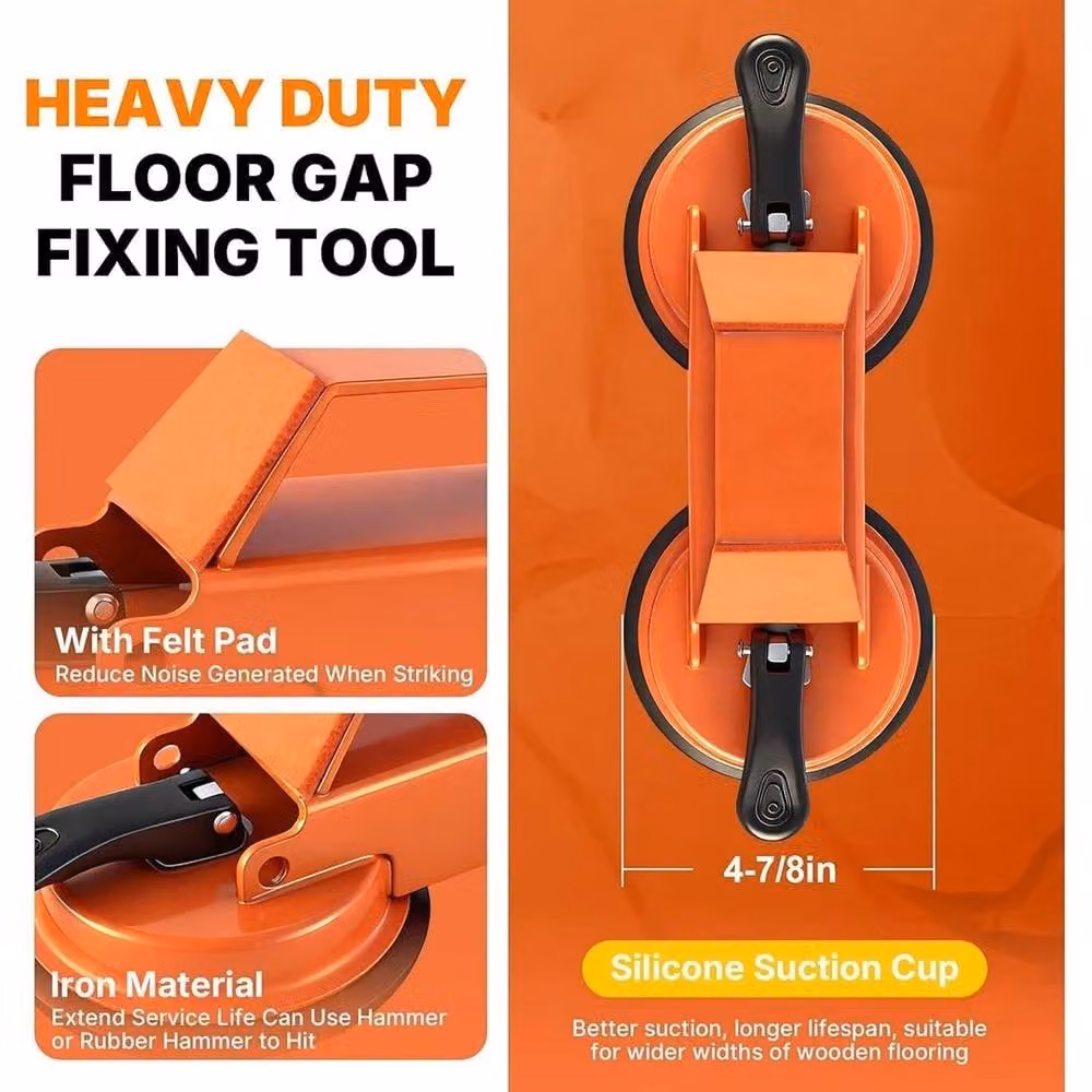 NESTLUNE Heavy Duty Floor Gap Fixer Tool and Plank Grabber in Orange, W: 100 cm, H: 41 cm – 4