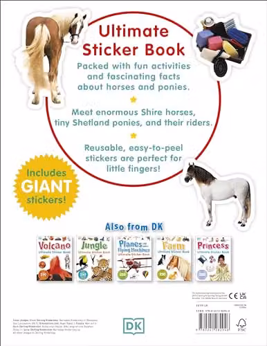 DK Horses and Ponies Ultimate Sticker Book, Multicolour, H x W x D: 28.0 x 21.5 x 0.4 cm – 2