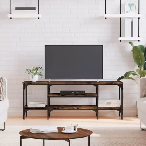 vidaXL Industrial TV Cabinet in Grey Sonoma and Brown, W/D/H: 121 x 35 x 45 cm – 2
