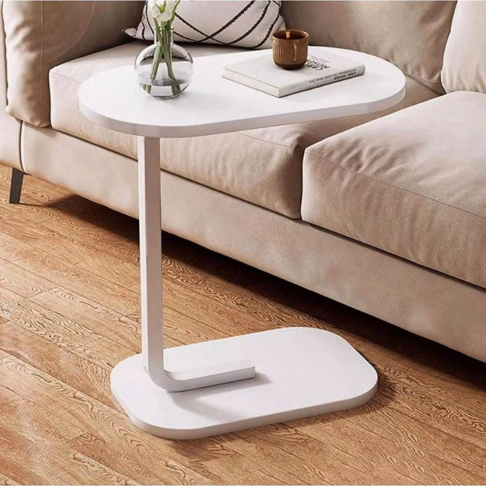 EONLION C-Shaped Compact Sofa Side End Table in White – 3