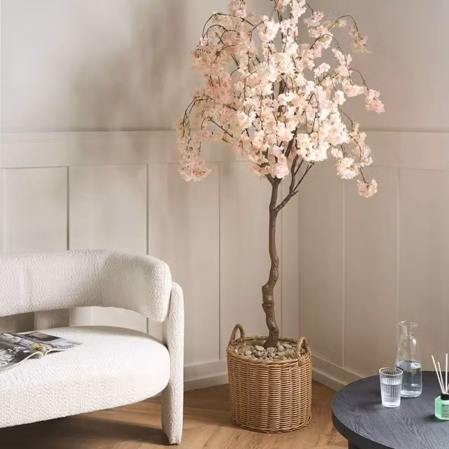 Wyld and Coco 190cm Pink Artificial Cherry Blossom Tree with Silk-Feel Flowers – 1