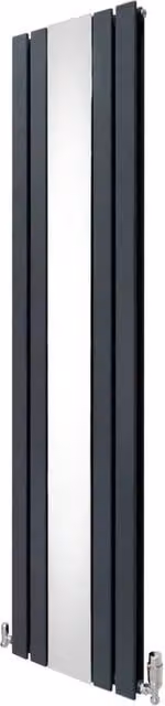 Monstershop Mirror Radiator and Valves in Anthracite Grey, W: 180 cm, H: 42.5 cm – 1