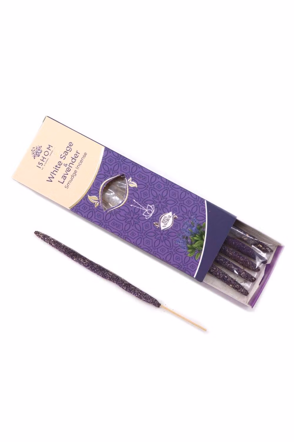 KDMD Ishom Smudge Incense Sticks with White Sage and Lavender in Brown – 2
